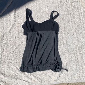 Grey and black Lululemon tank top